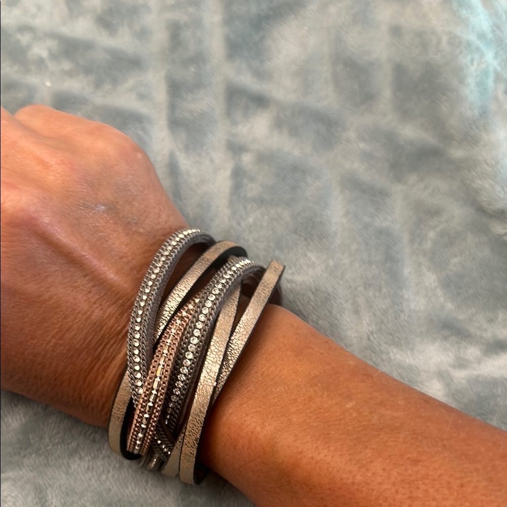 Chic Silver Multi-Strap Bracelet